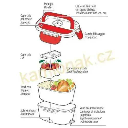 Ohřívací box na jídlo 12/24/220V