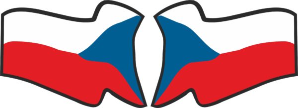 Samolepka vlajka ČR rozevlátá 15cm