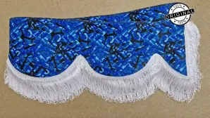 Bordura ORIGINÁL DÁNSKÁ PLYŠ MODRÁ + BÍLÁ