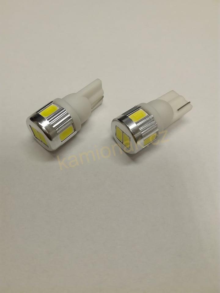 LED žárovka 12/24V T10 5W čirá 6x LED 5630