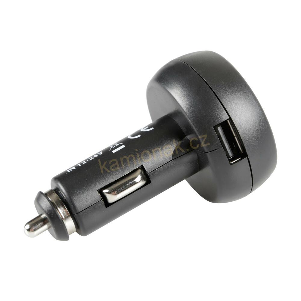 Voltmetr / teploměr / USB  - 12/24V
