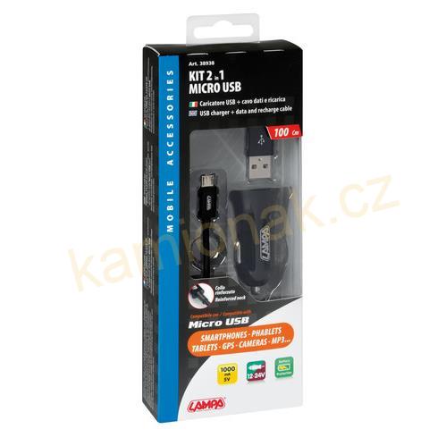 Nabíječka micro USB 12/24V