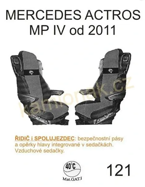 Autopotahy sedadel manšestrové MERCEDES - č.121