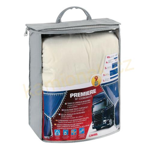 Záclonky PREMIUM - KRÉMOVÉ + třásně (set 9ks)