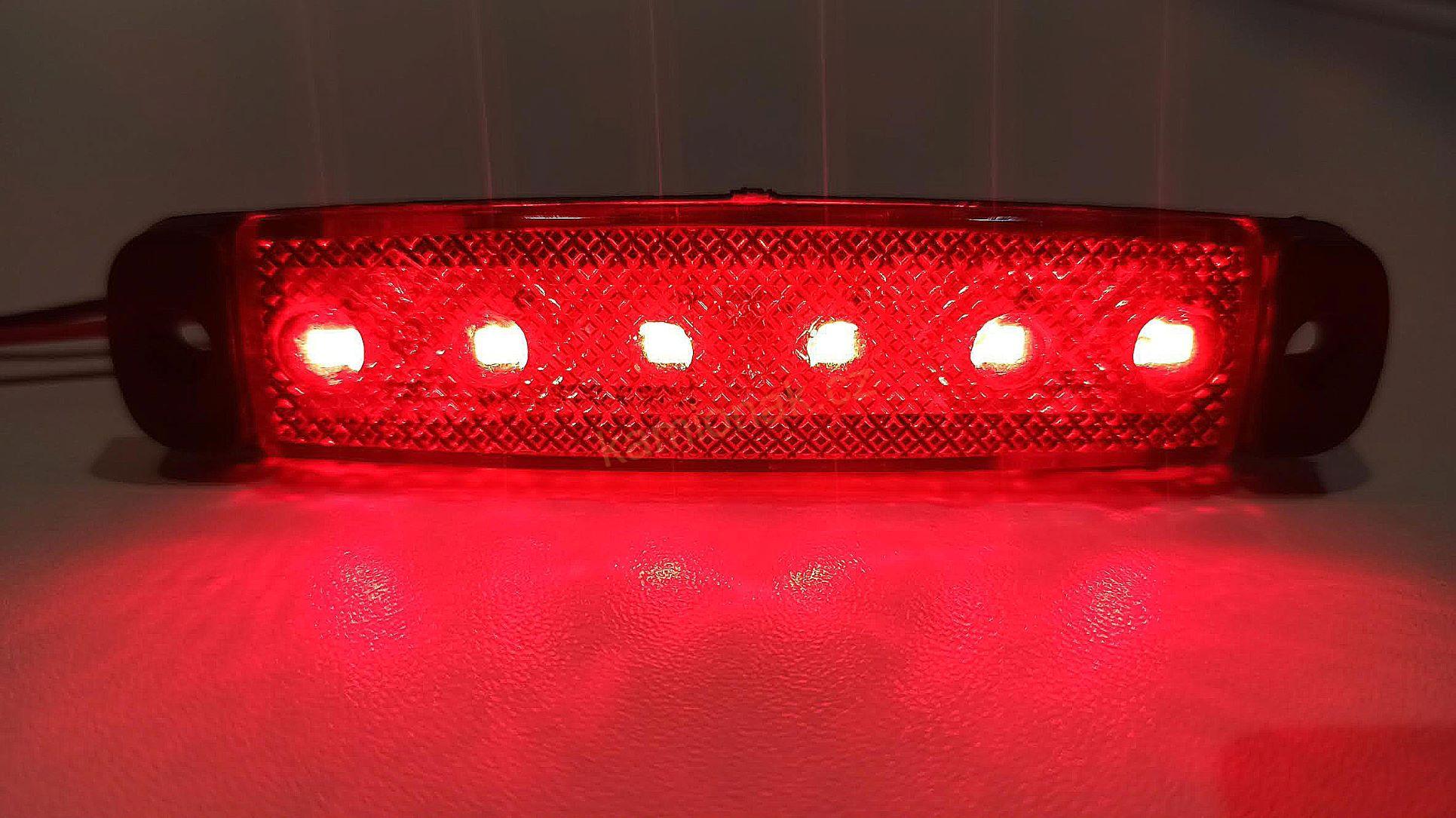 Poziční světlo 6LED 12/24V - červené