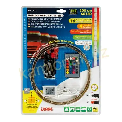 Světelný pásek RGB 12/24V 200 cm - Lampa