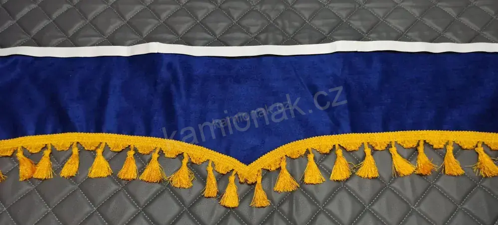 Bordura typ "P" - modrá/žluté třásně