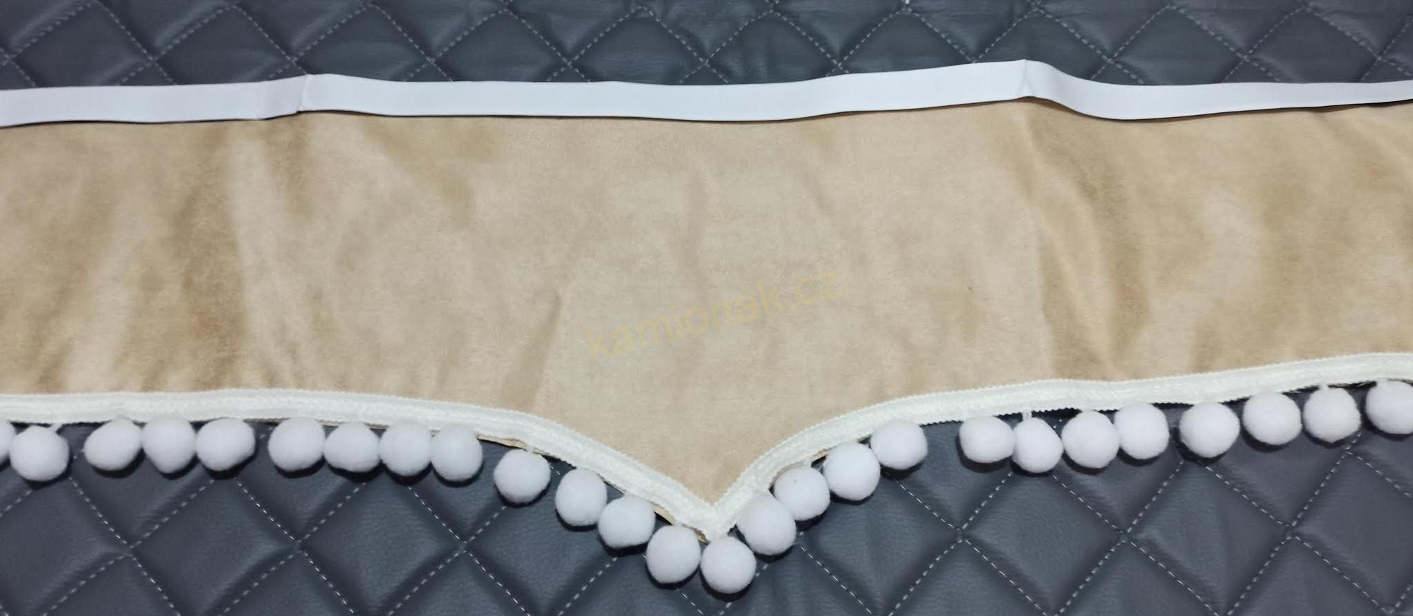 Bordura typ "P" -  béžová/bílé bambulky