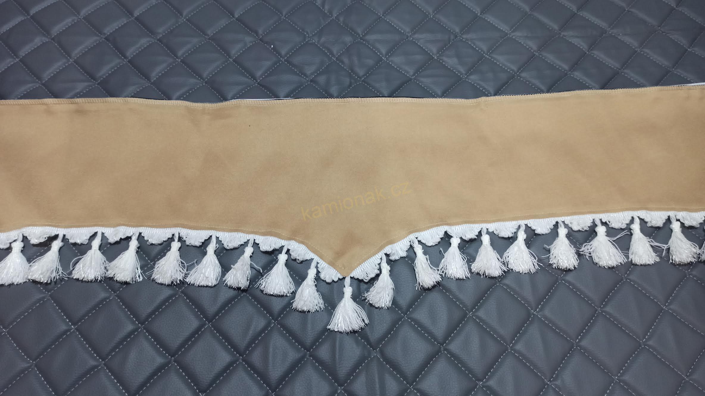 Bordura typ "P" - béžová/bílé třásně