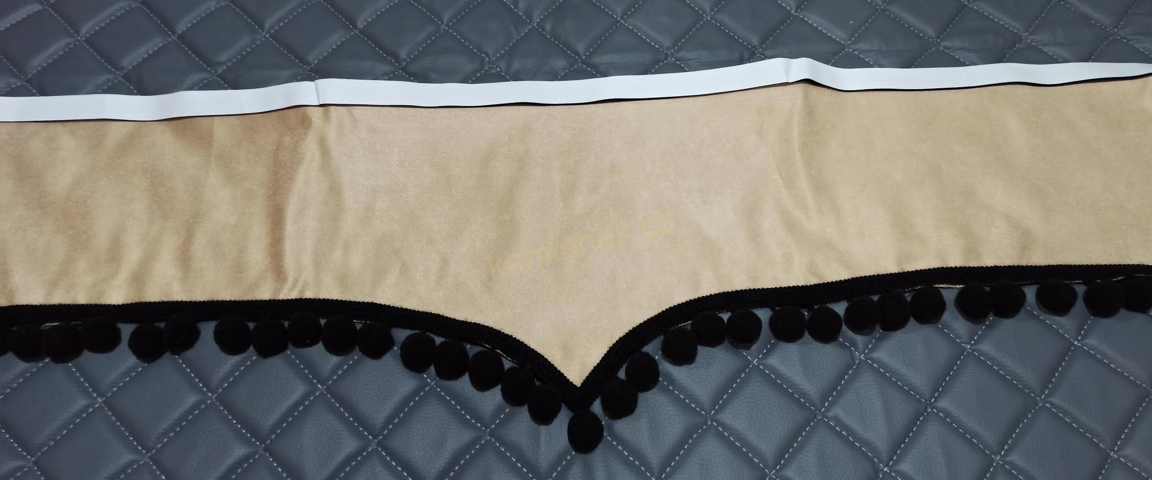 Bordura typ "P" - béžová/černé  bambulky