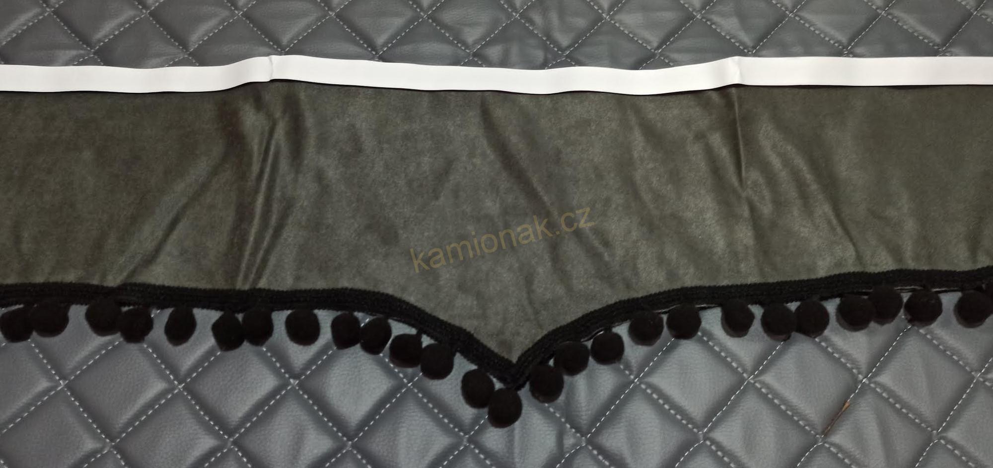Bordura typ "P" - šedá/černé bambulky