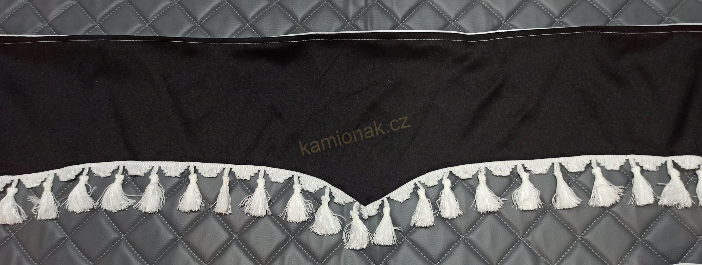 Bordura typ "P" - černá/bílé třásně