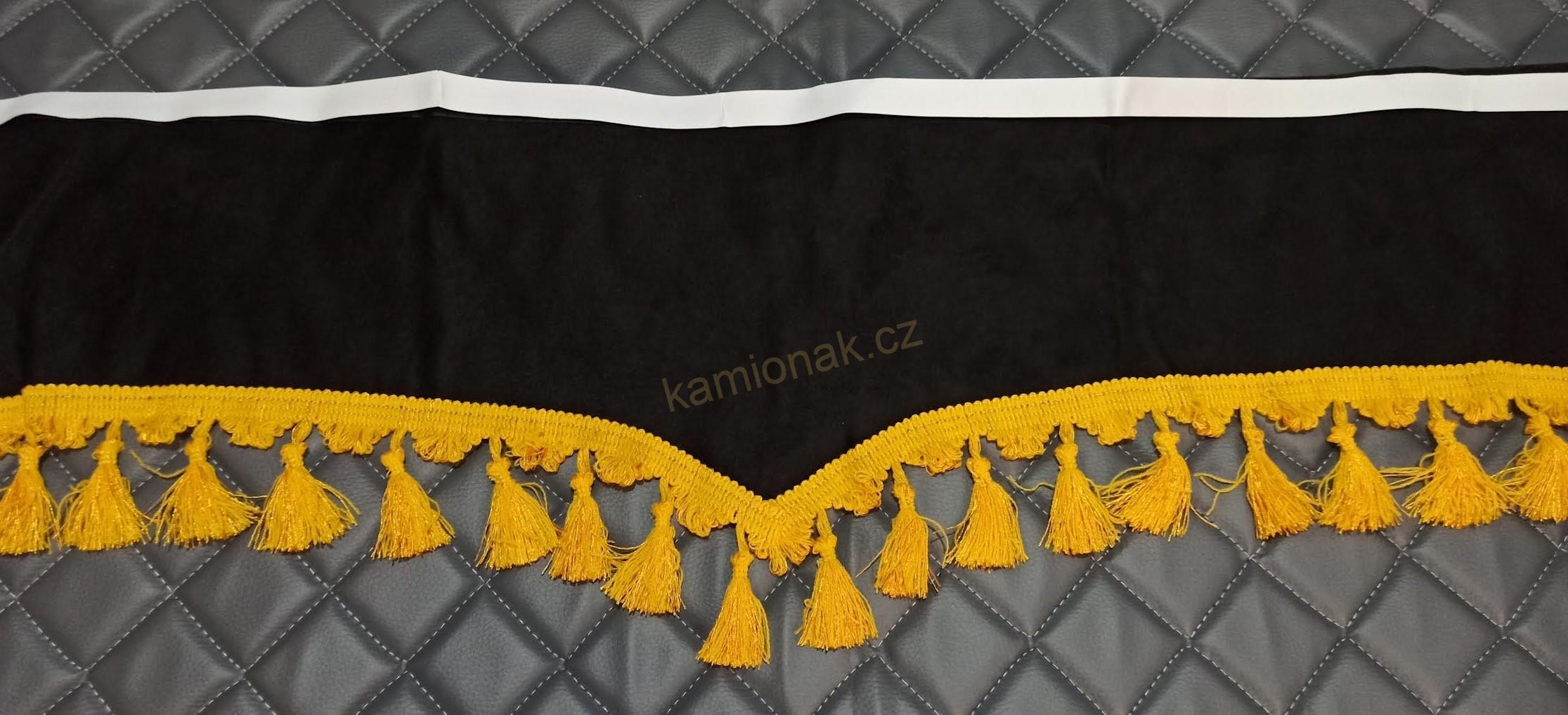 Bordura typ "P" - černá/žluté třásně