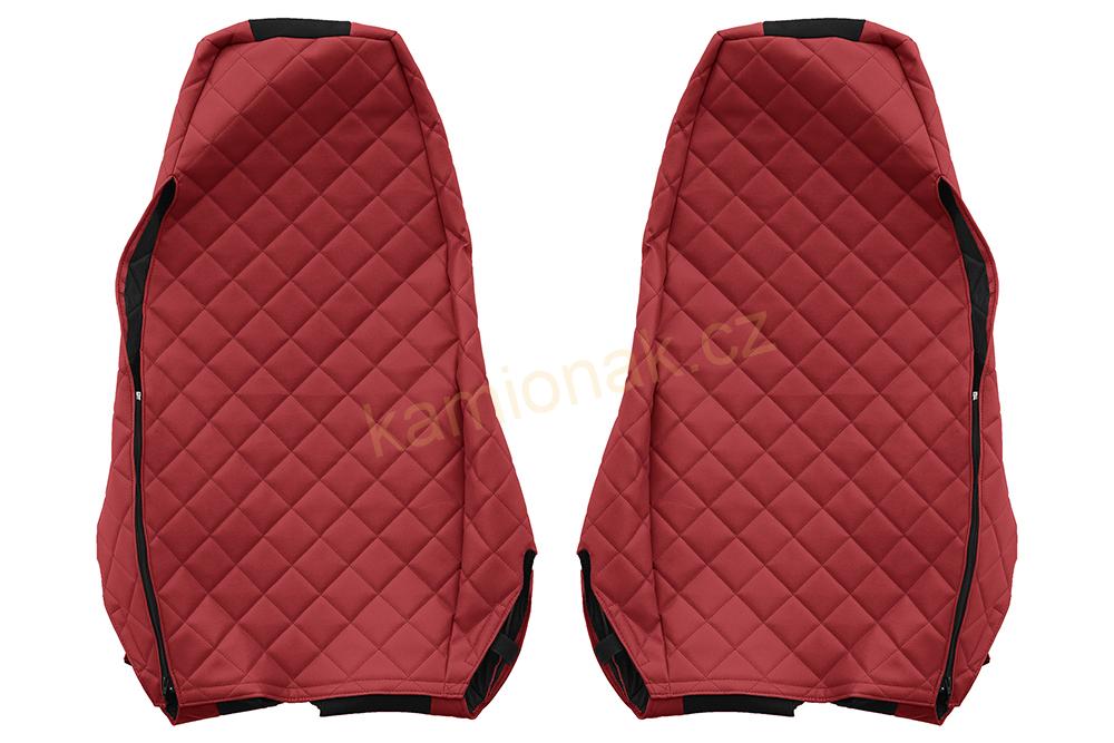 Potahy sedadel kožené SCANIA R/S - ČERVENÉ