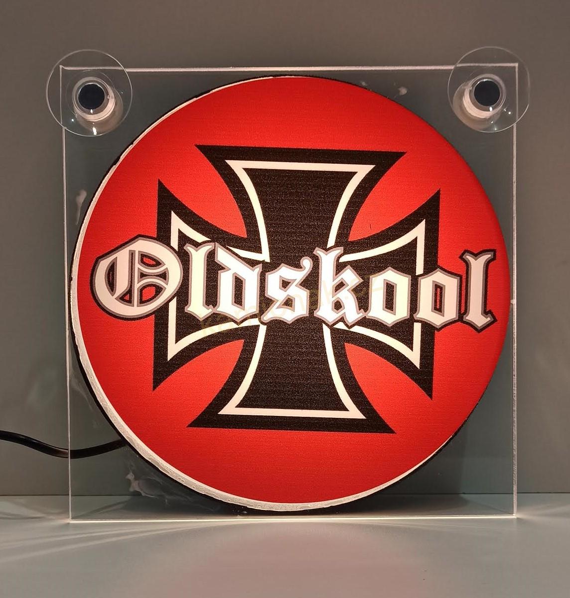 Svítící LED box - OLD SKOOL KŘÍŽ