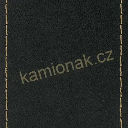 Kožený potah volantu omotávací 44-46 cm - černý,béžové šití