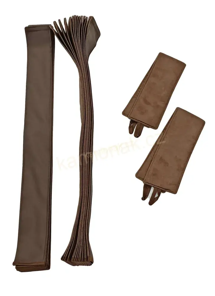 Závěsy skládané HEAVY - tmavě hnědé