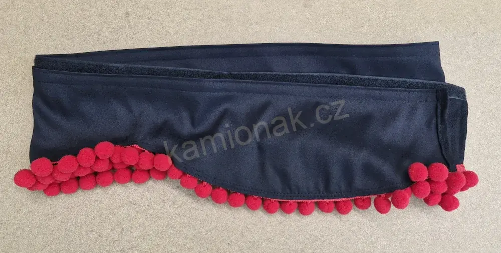 Bordura typ "P" - černá/červené bambulky