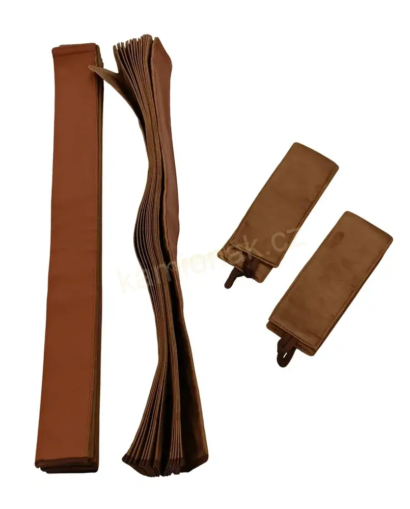 Závěsy skládané HEAVY - světle hnědé