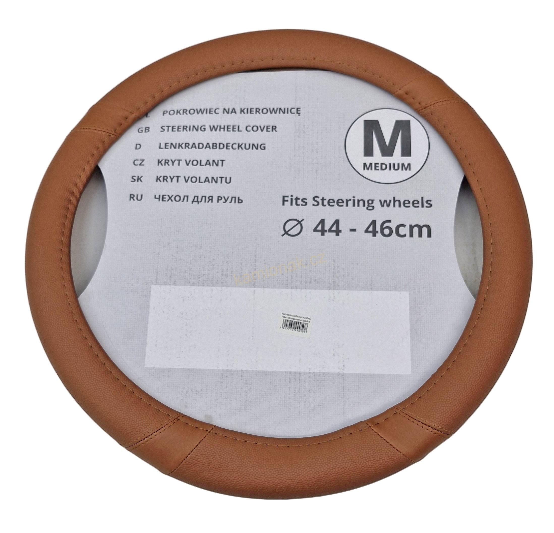 Potah volantu 44-46 cm - HNĚDÝ