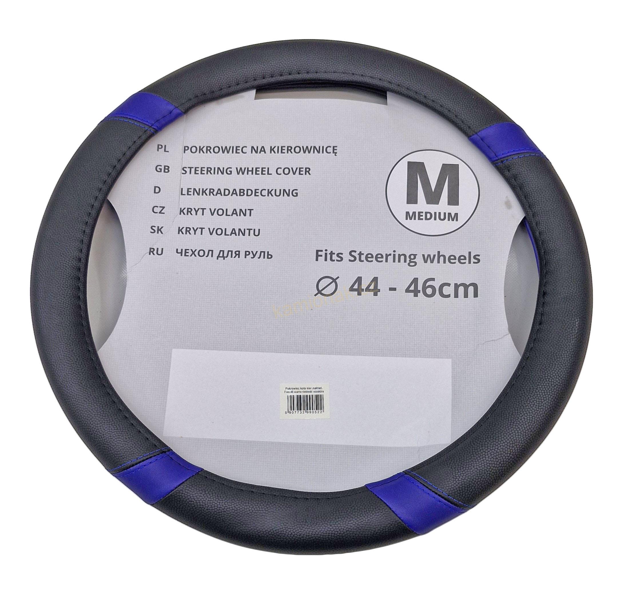 Potah volantu 44-46 cm - MODRO/ČERNÝ