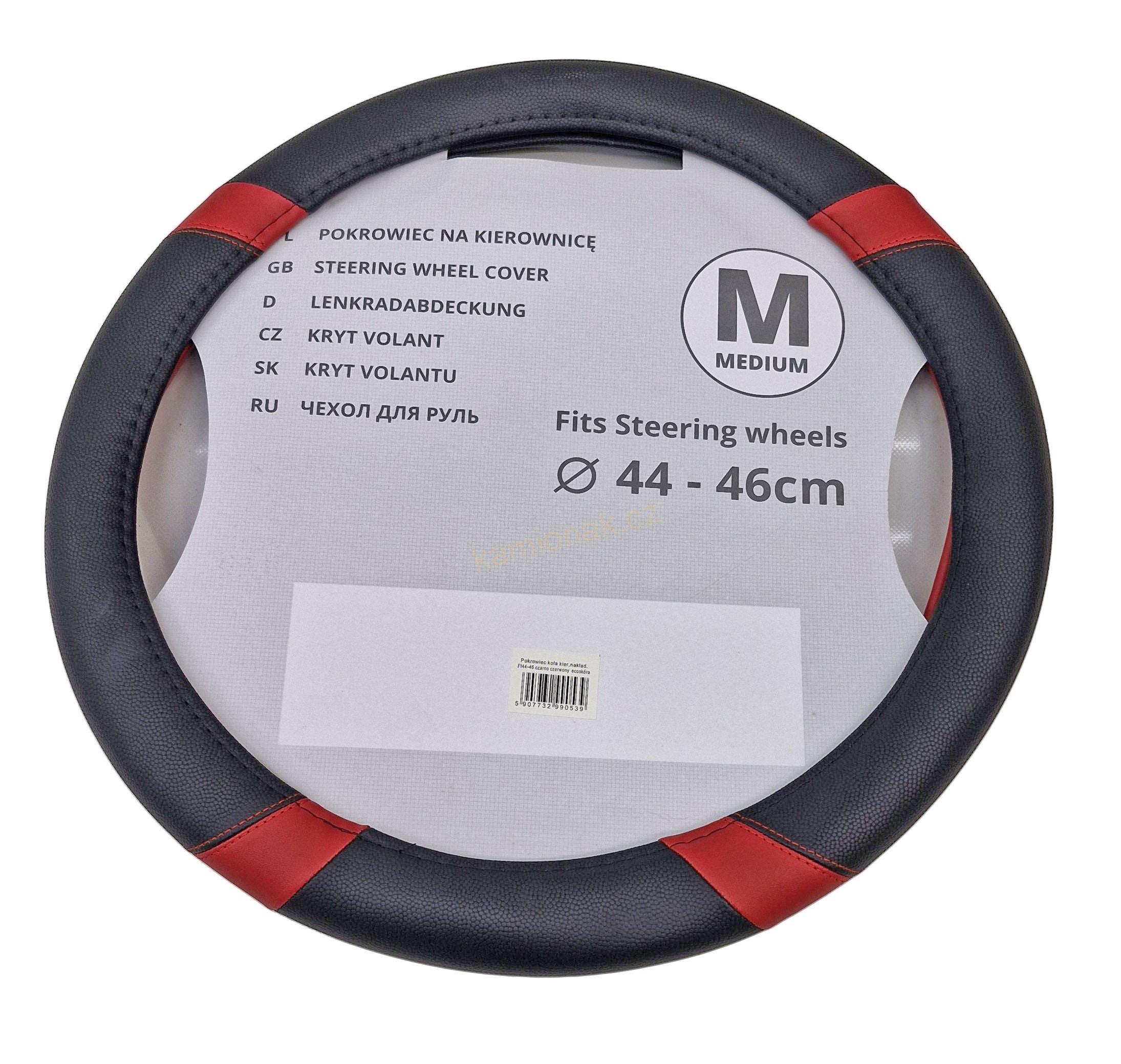 Potah volantu 44-46 cm - ČERVENO/ČERNÝ