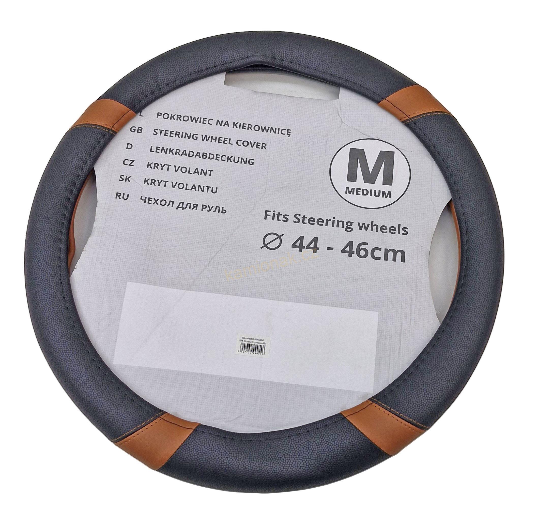 Potah volantu 44-46 cm - HNĚDO/ČERNÝ