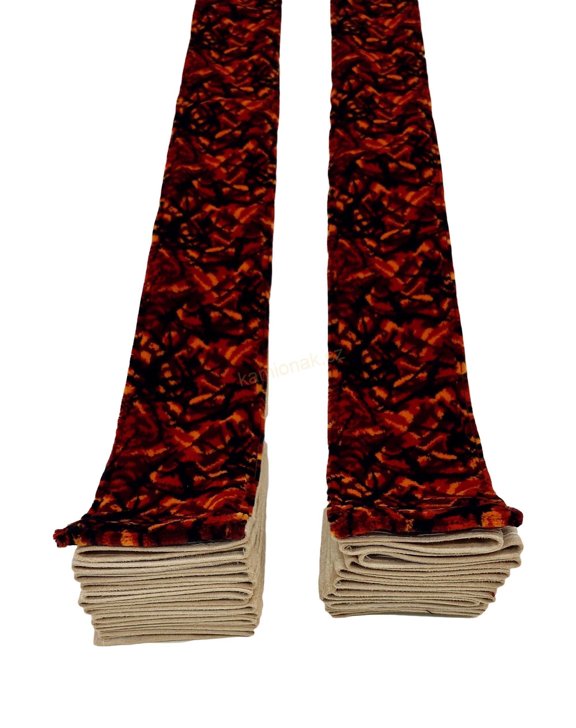 Závěsy BÉŽOVÉ-ČERVENÁ ORIGINÁL DÁNSKÁ PLYŠ