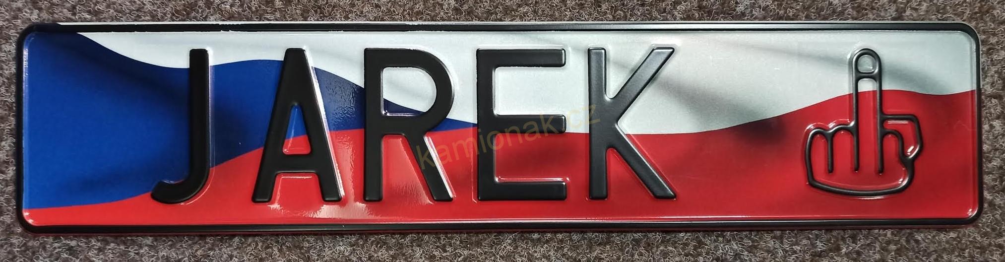 Jmenovka / cedulka plechová CZ VLAJKA - vlastní název
