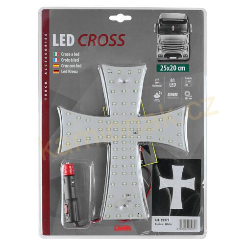 Světelný kříž 81LED - bílý