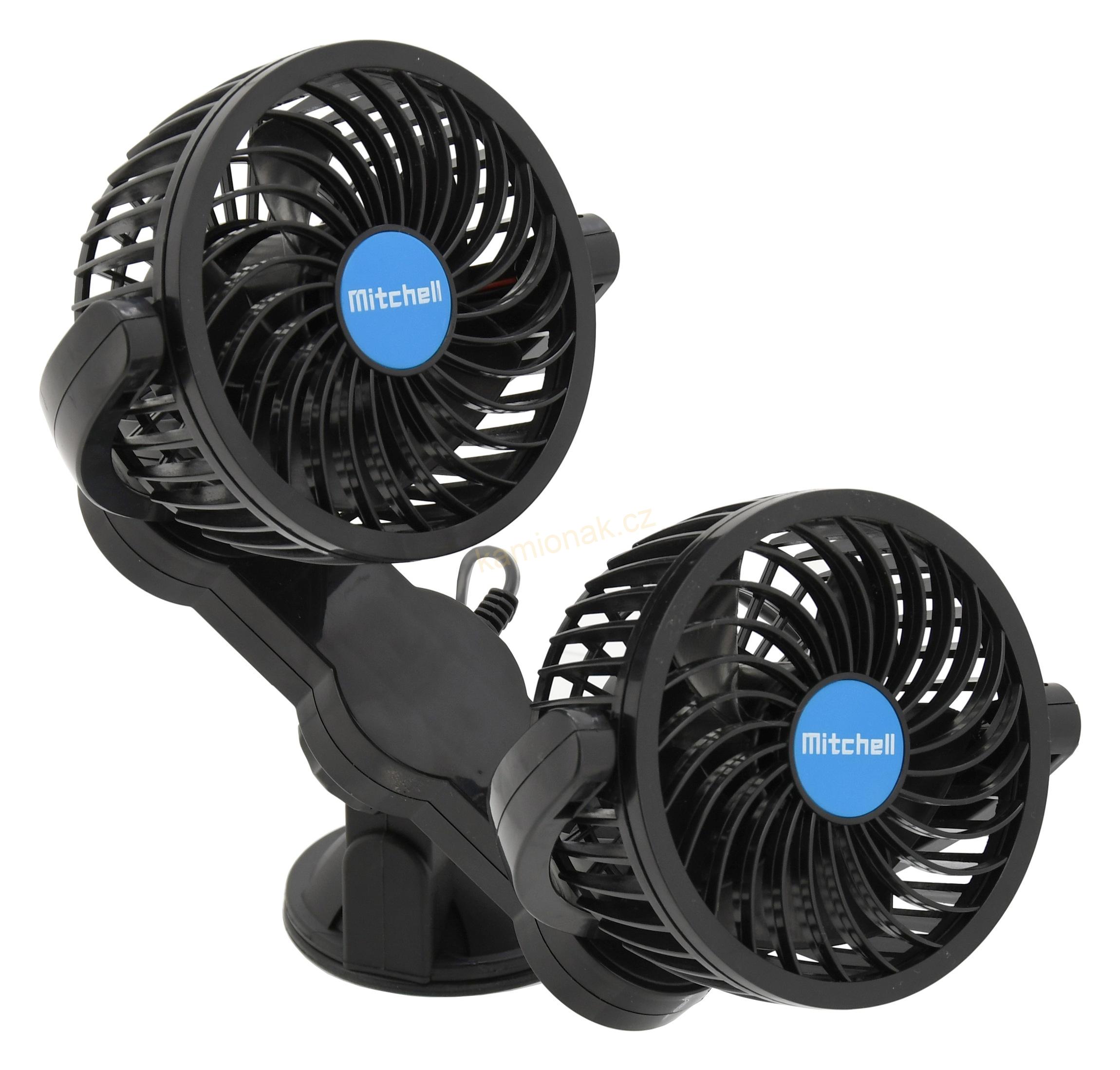 Ventilátor MITCHELL DUO 2x108mm 12V přísavka
