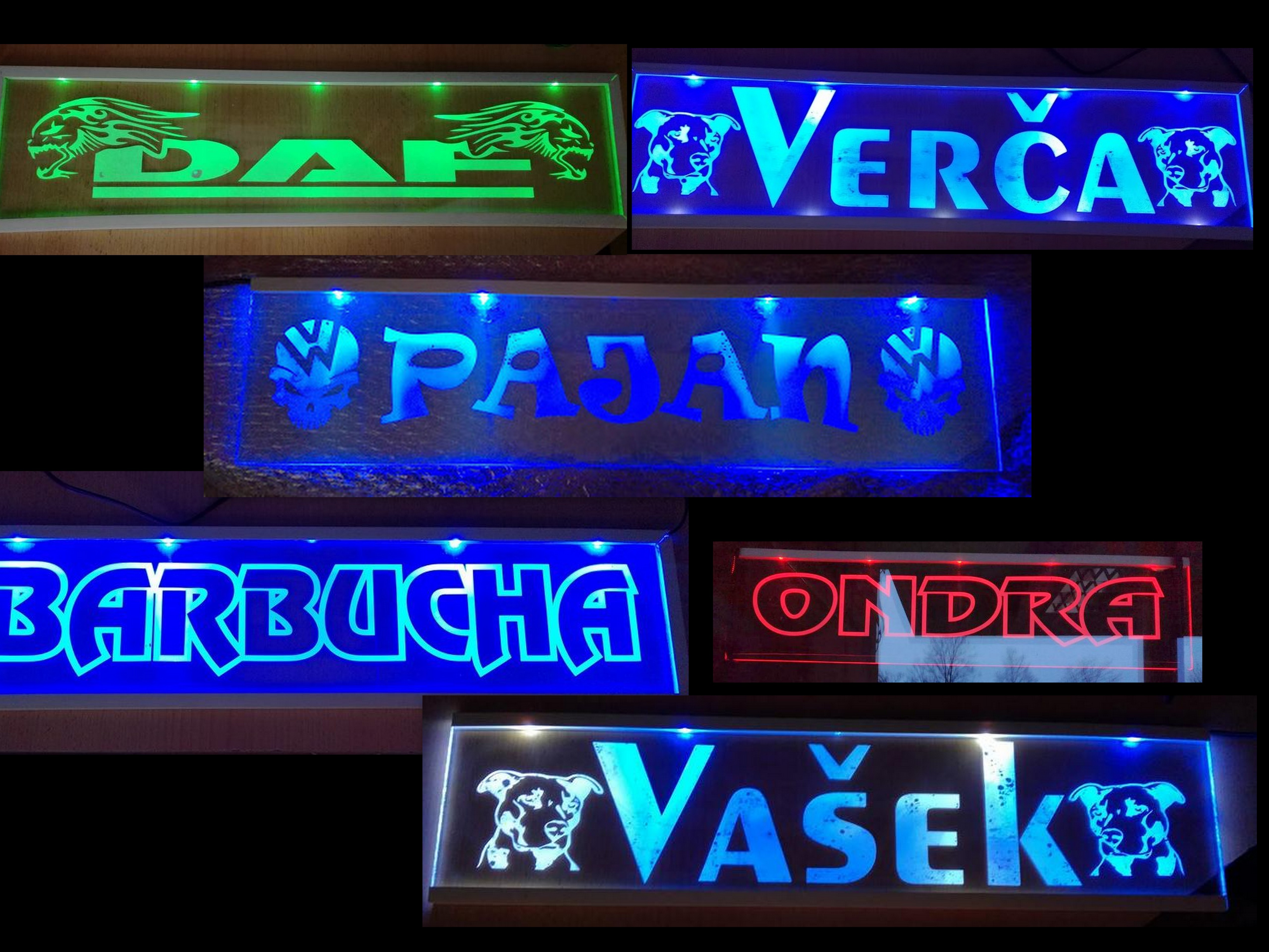 Jmenovka plastová 50x12cm LED 12V - vlastní název