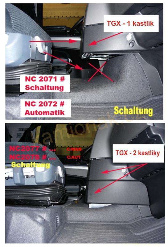 Autokoberec MAN TGX od 2020 - automat (2 kastlíky)