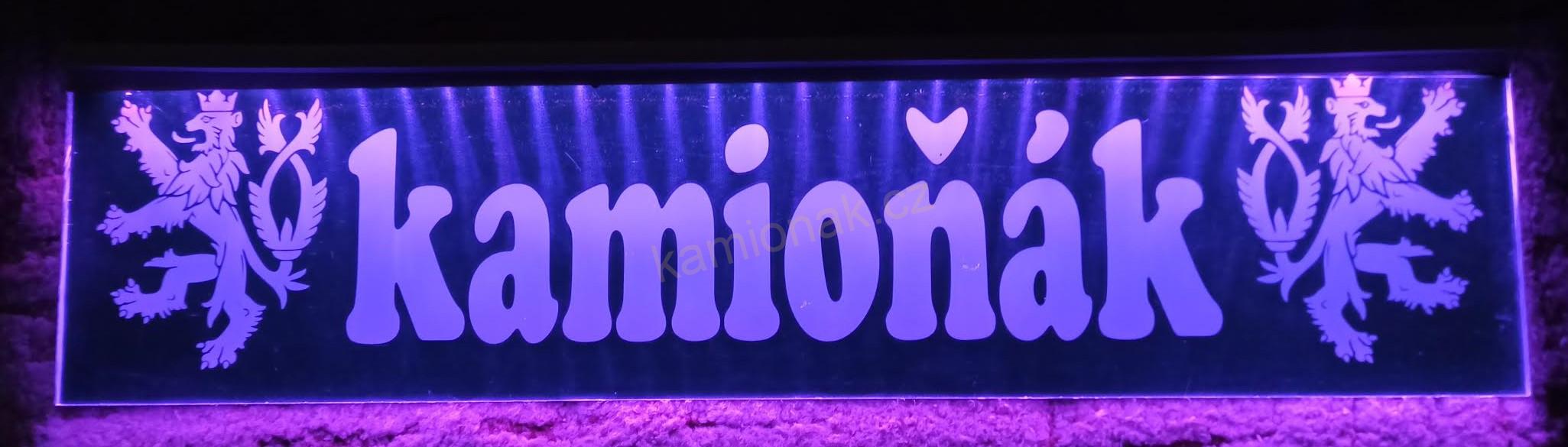 Jmenovka plastová 50x12cm LED/RGB - USB - vlastní název