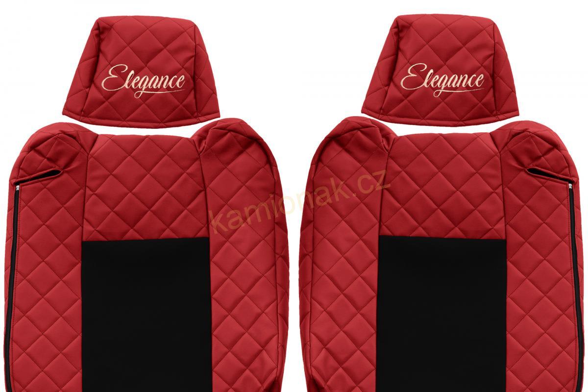 Potahy sedadel kožené RENAULT  T  - ČERVENÉ