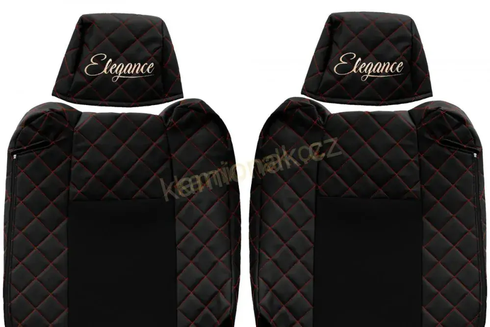Potahy sedadel kožené RENAULT  T  - ČERNO/ČERVENÉ