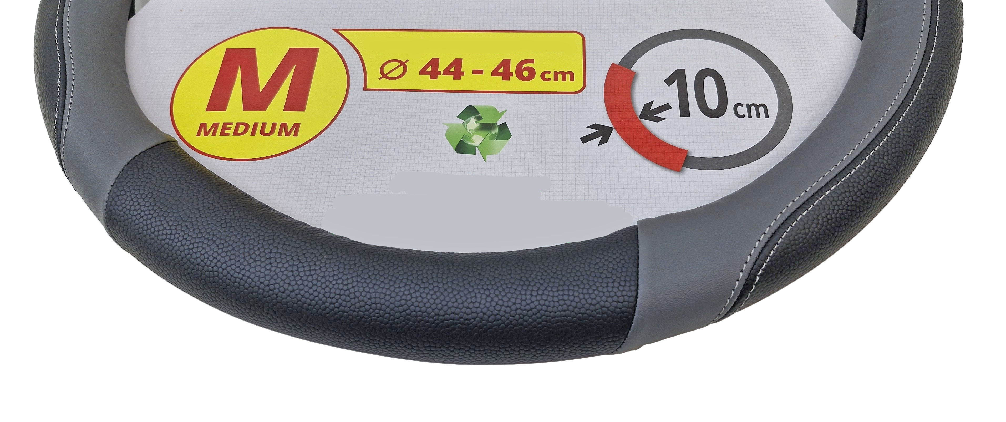 Potah volantu 44-46 cm - ŠEDO/ČERNÝ