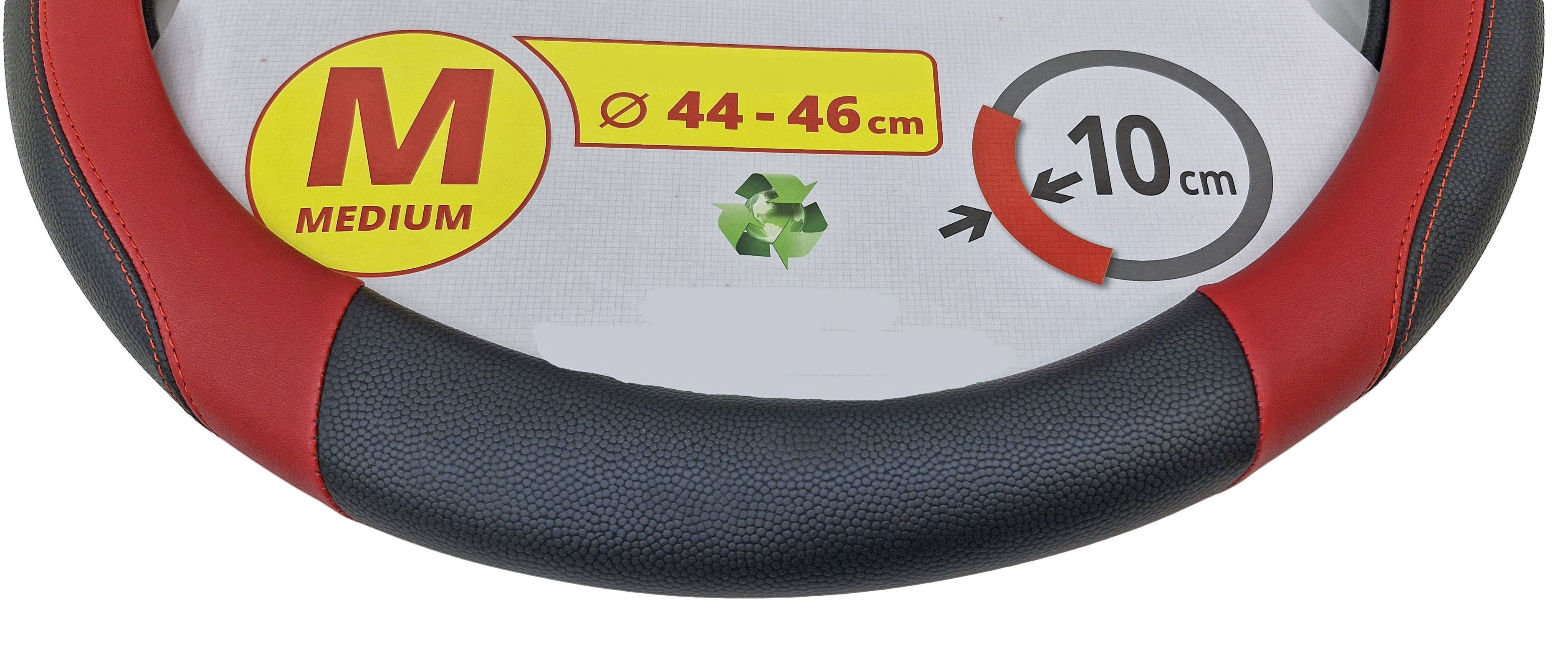 Potah volantu 44-46 cm - ČERVENO/ČERNÝ