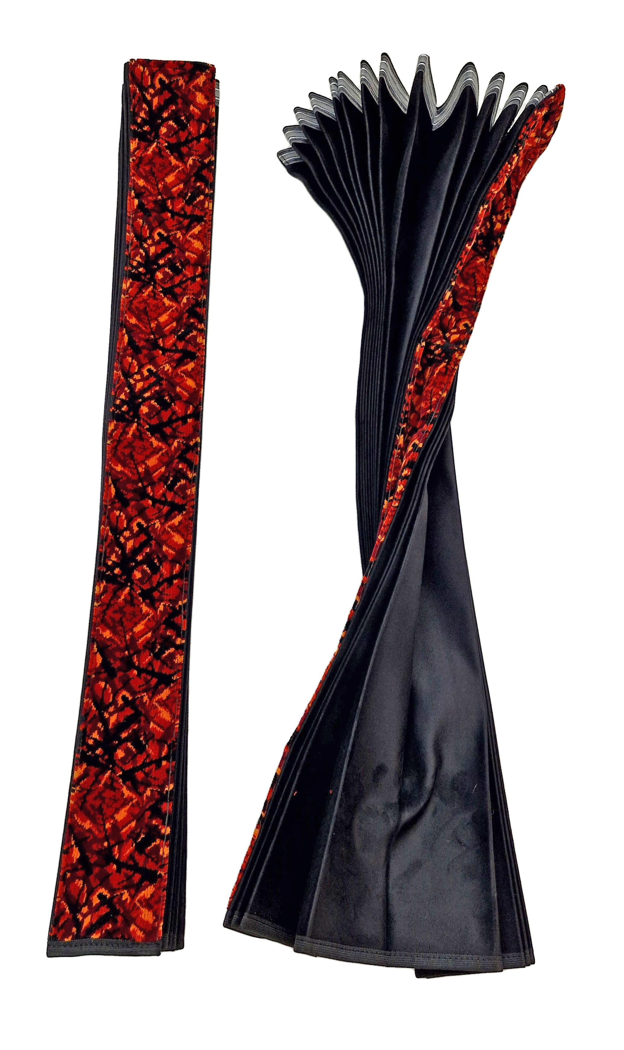 Závěsy ČERNÉ-ČERVENÁ ORIGINÁL DÁNSKÁ PLYŠ