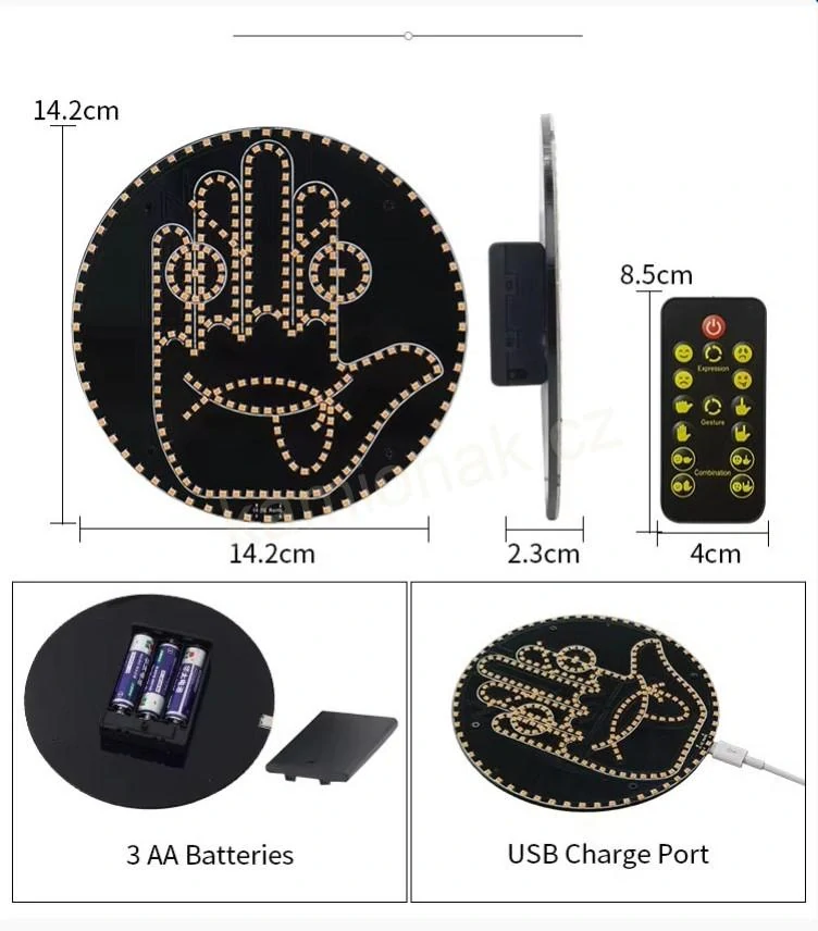 LED zobrazování gest 