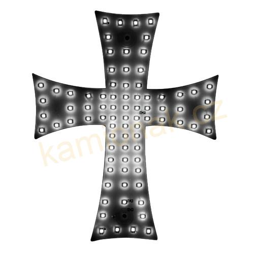 Světelný kříž 81LED - bílý