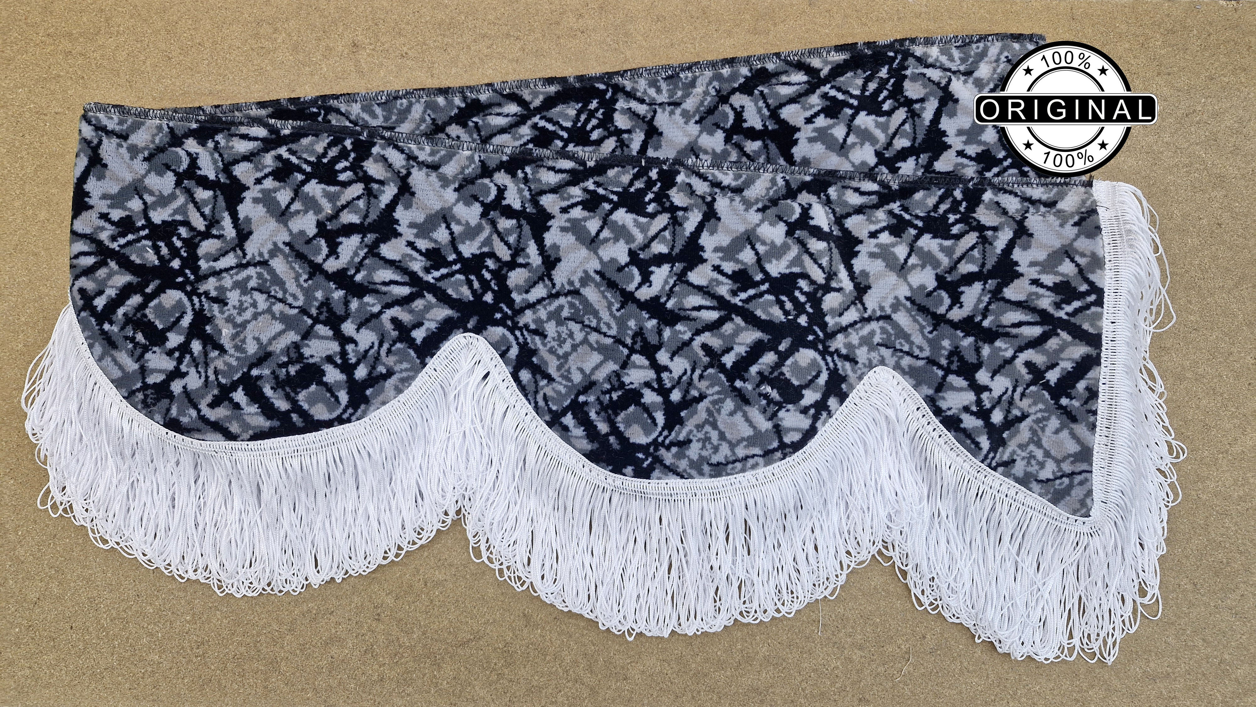 Bordura ORIGINÁL DÁNSKÁ PLYŠ ŠEDÁ + BÍLÁ