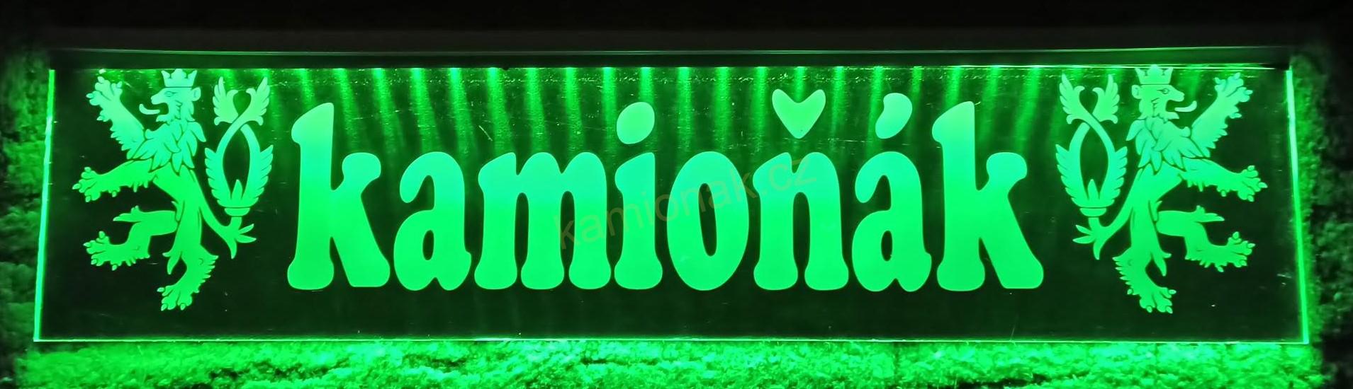 Jmenovka plastová 50x12cm LED/RGB - USB - vlastní název