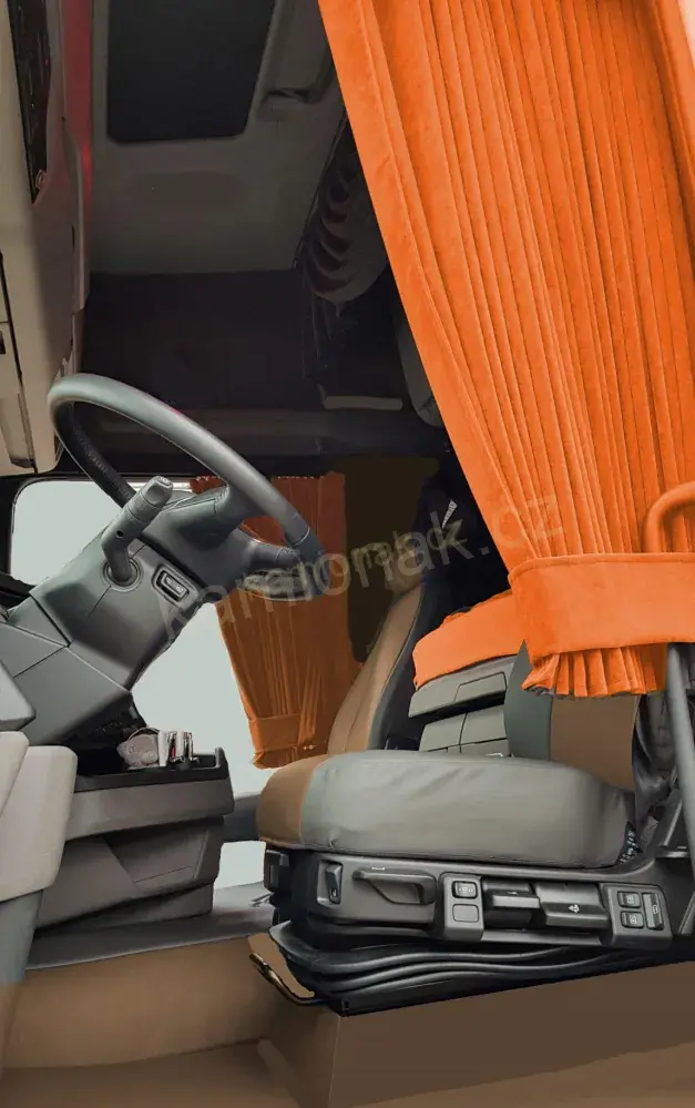 Závěsy skládané HEAVY - oranžové