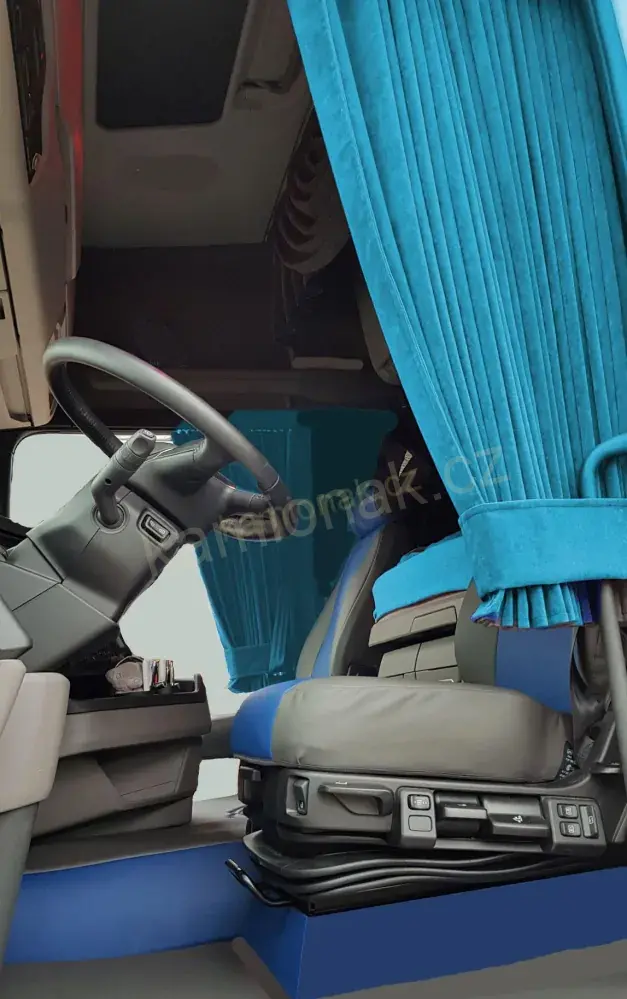 Závěsy skládané HEAVY - světle modré