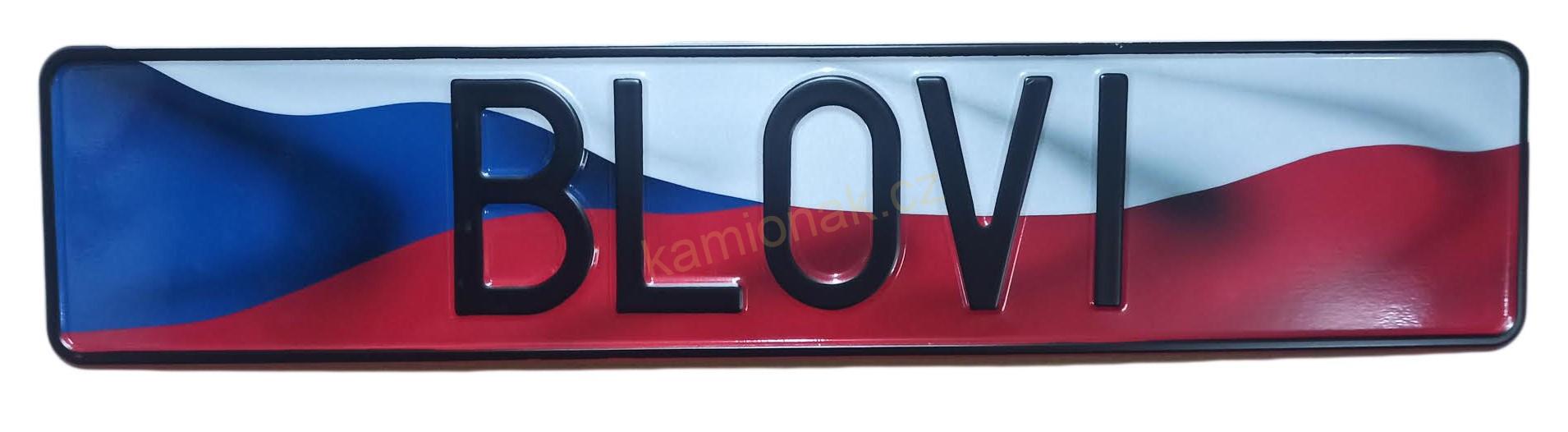 Jmenovka / cedulka plechová CZ VLAJKA - vlastní název