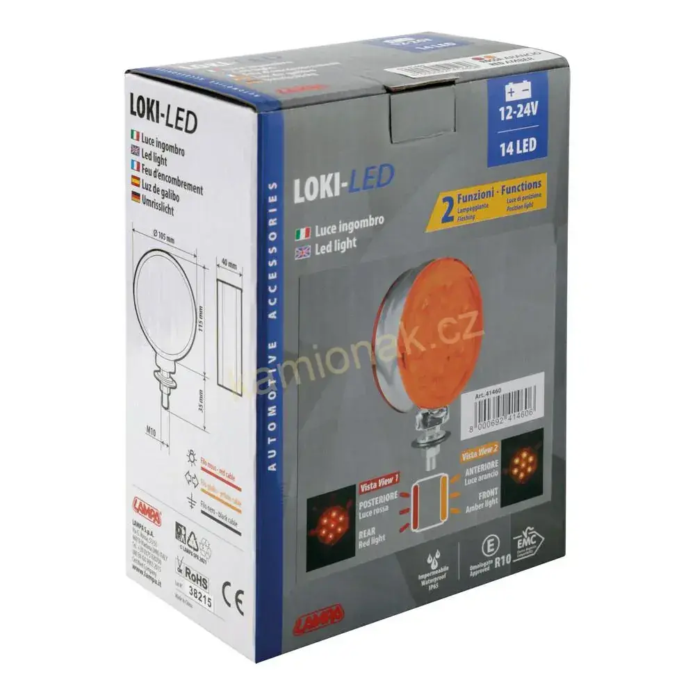 LOKI-LED světlo červeno-oranžové 12/24V