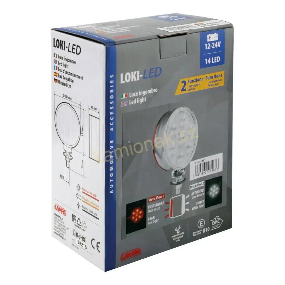 LOKI-LED světlo červeno-bílé 12/24V