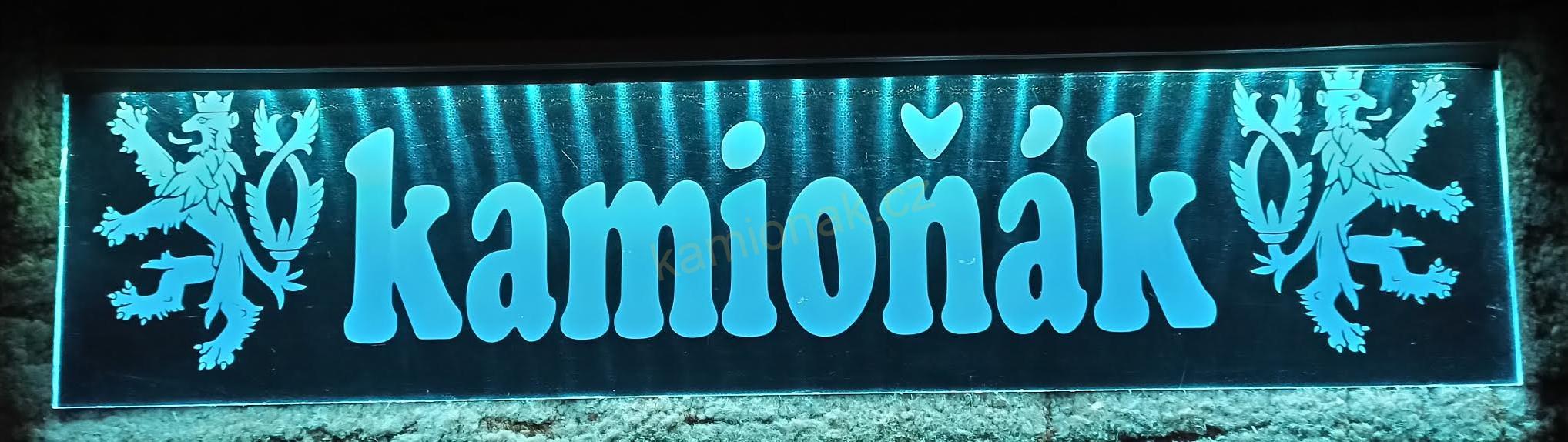 Jmenovka plastová 50x12cm LED/RGB - USB - vlastní název