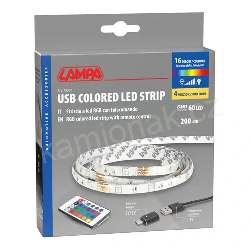 Světelný pásek RGB - USB 200 cm